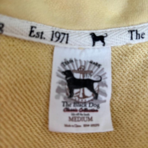 The Black Dog Men's Medium Classic Collection, Pale Yellow, top zipper - Picture 3 of 7